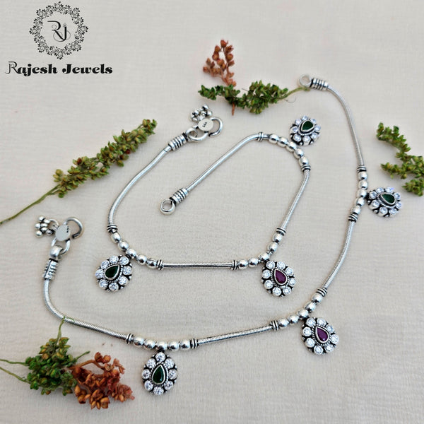 Glorified Multi Coloured 925 Silver Anklet