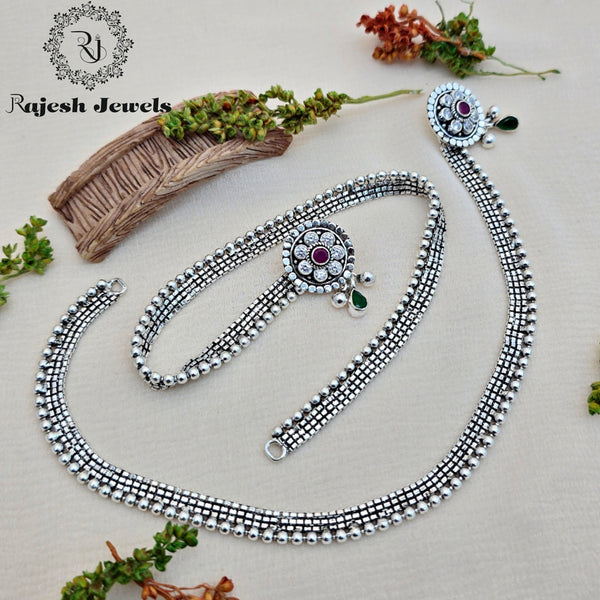 Radiant Red Oxidised 925 Silver Anklet