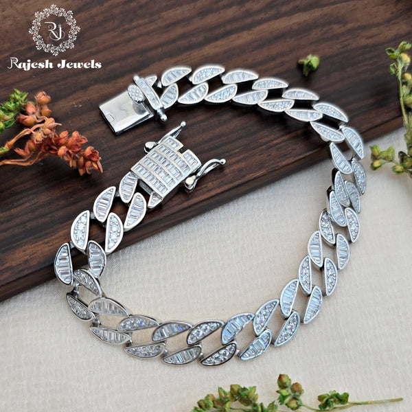 Enchanting Cz Cuban Men's Bracelet