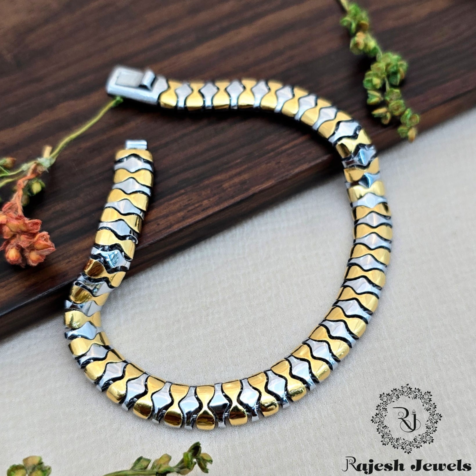 Mesmerizing Dual Tone Men's Bracelet