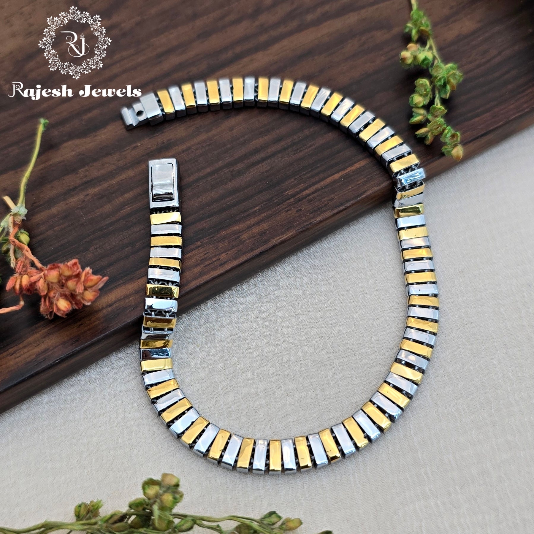 Fantastic Sleek Dual Tone Men's Bracelet