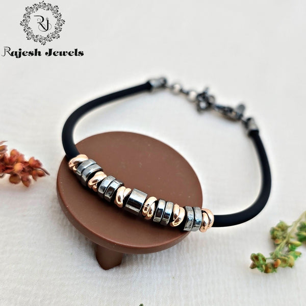 Delightful Dual Tone Black Silicon Bracelet