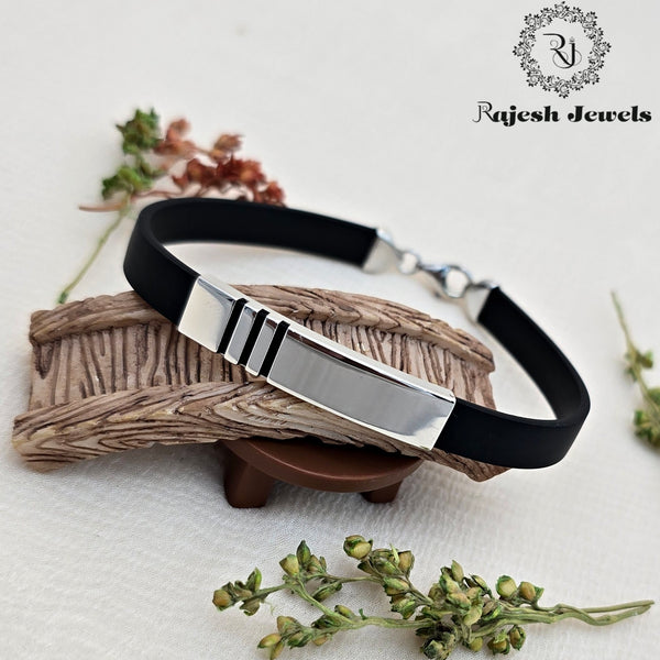 Adorable Black Silicon Silver Bracelet