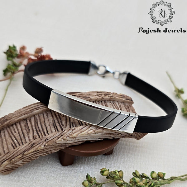 Parallel Line Silicon Silver Bracelet