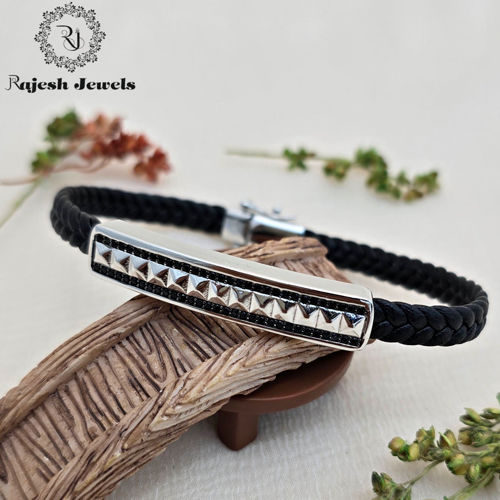 Elegant Black Silicon Silver Bracelet