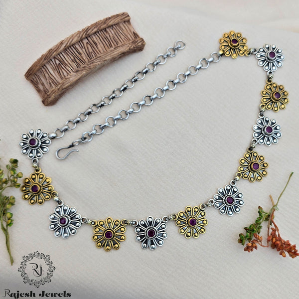 Amazing  Floral Dual Tone Neckpiece