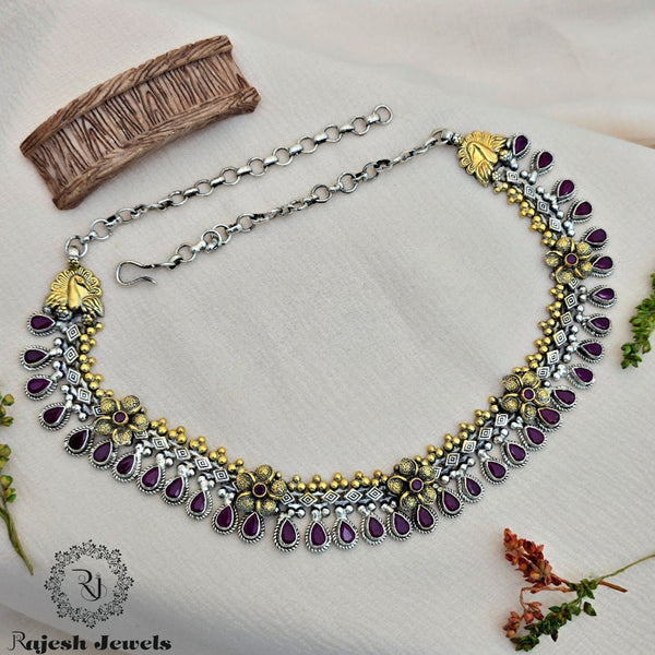 Radiant Red Floral Cutstone Neckpiece