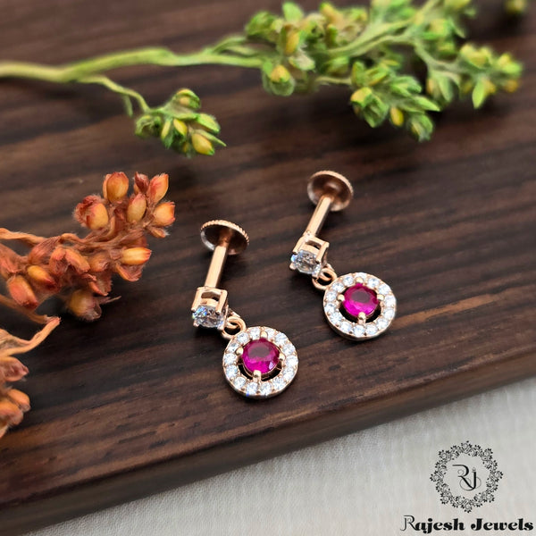 Minimalistic Radiant Rosegold South Screw Earrings