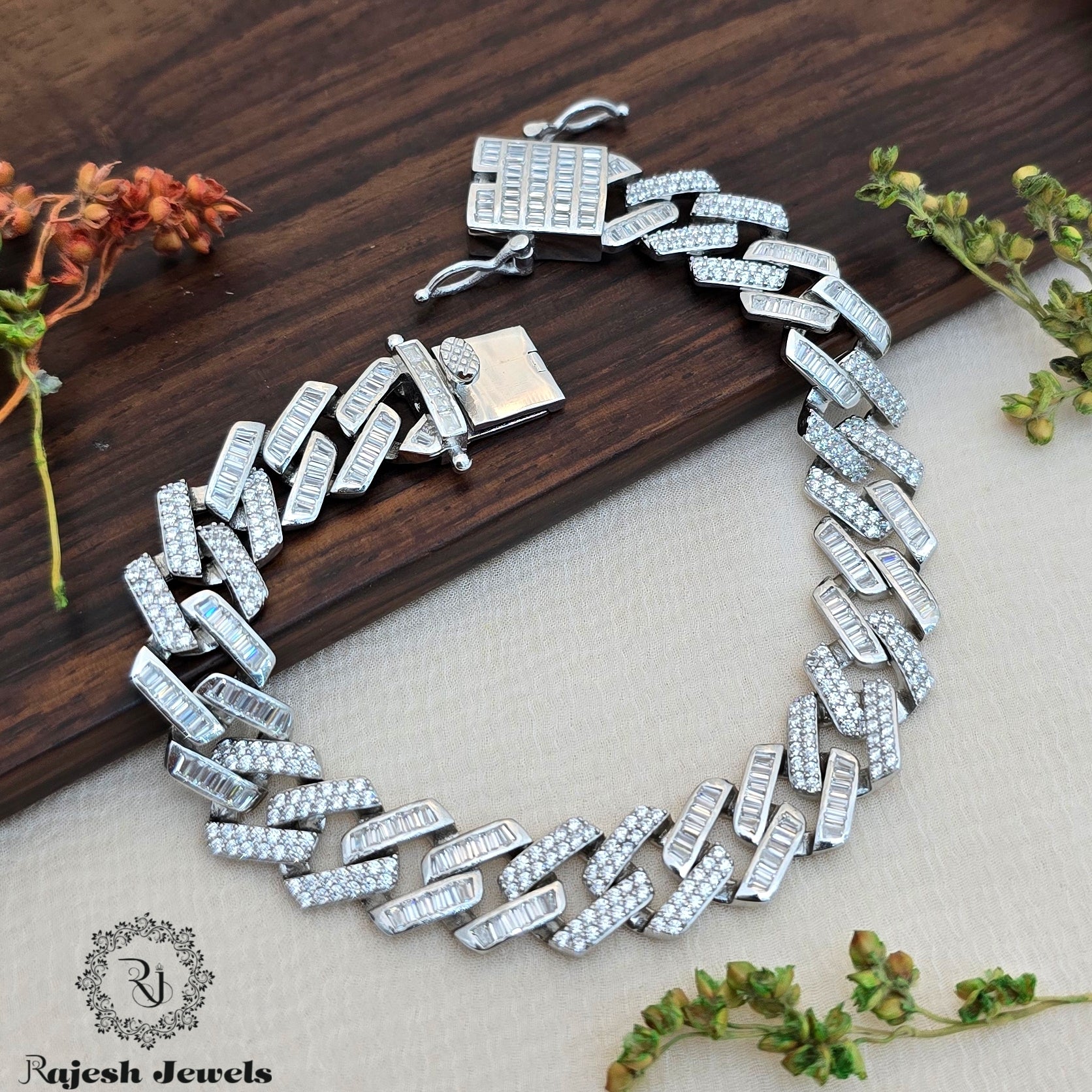 Shimmering Cz Cuban Men's Bracelet