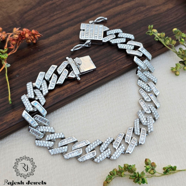 Shimmering Cz Cuban Men's Bracelet