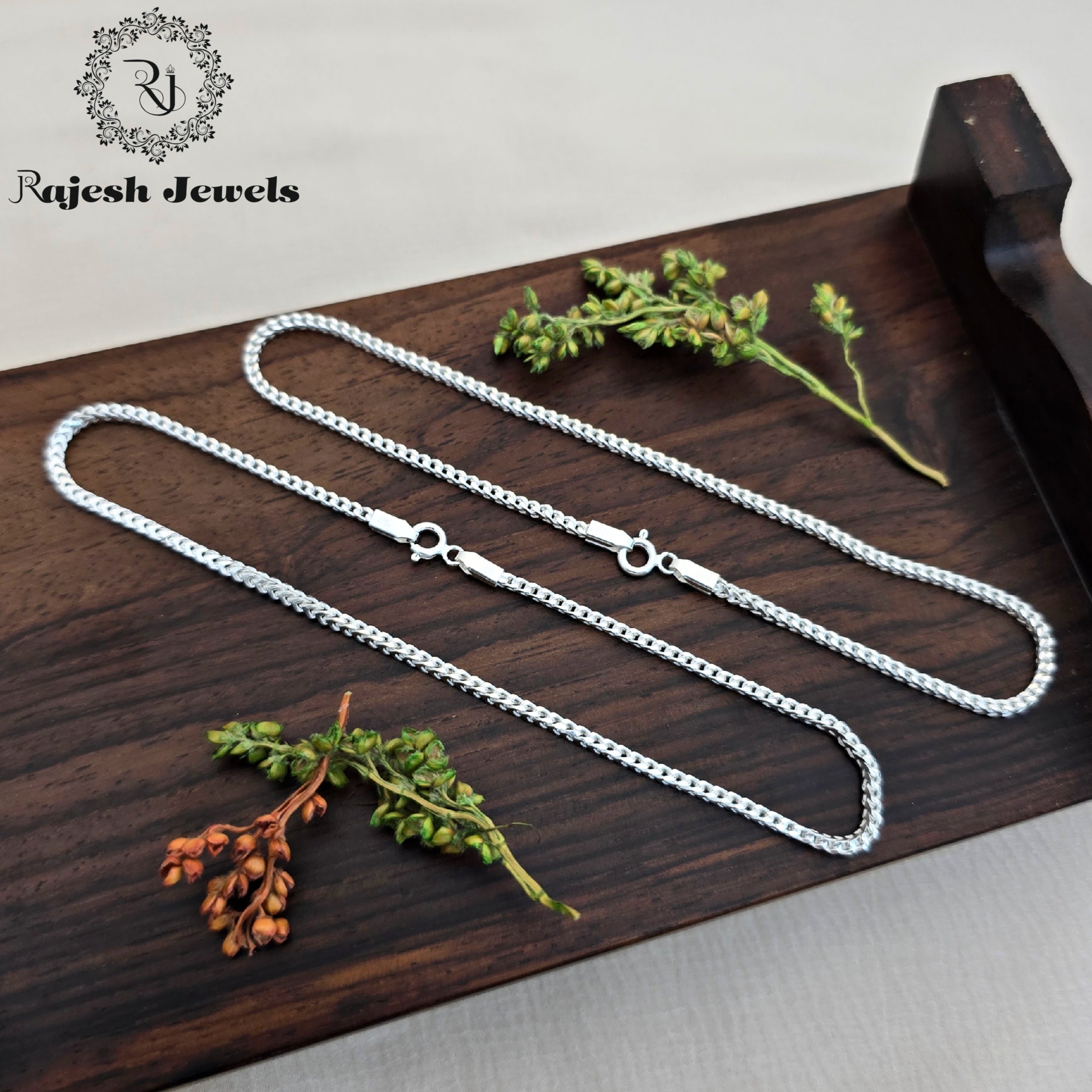 Cuboid Cut Sleek Silver Anklet