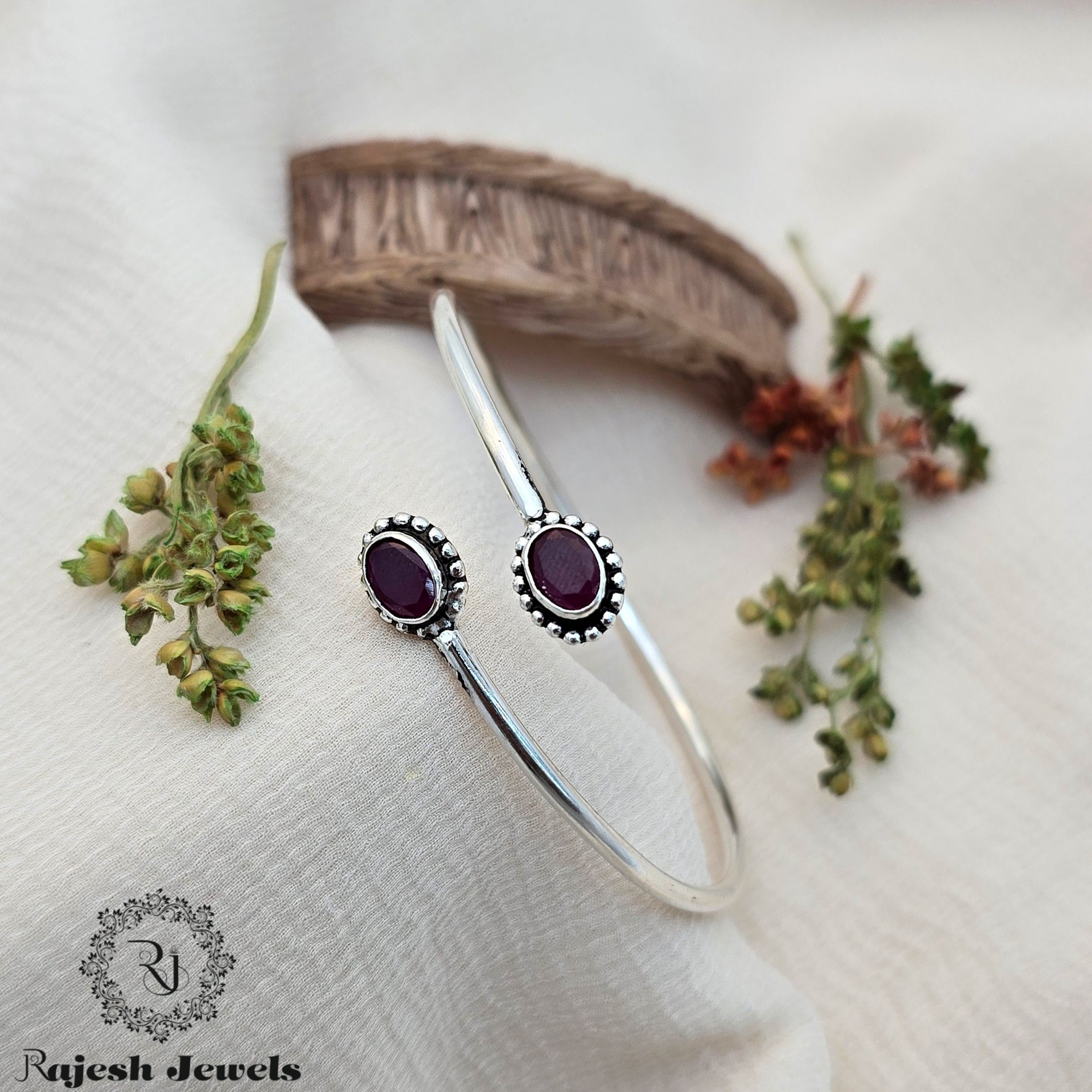 Charming Radiant Silver Hand Kada