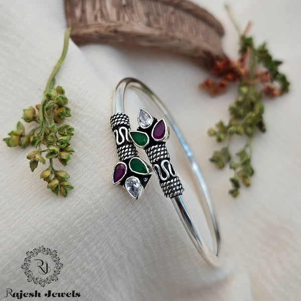 Tricolour Cutstone Sliver Hand Kada