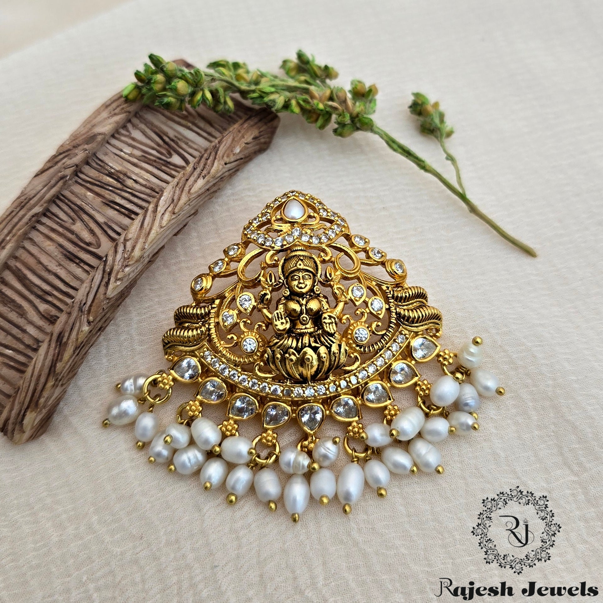 Divine Lakshmi Silver Gold Plated Pendant