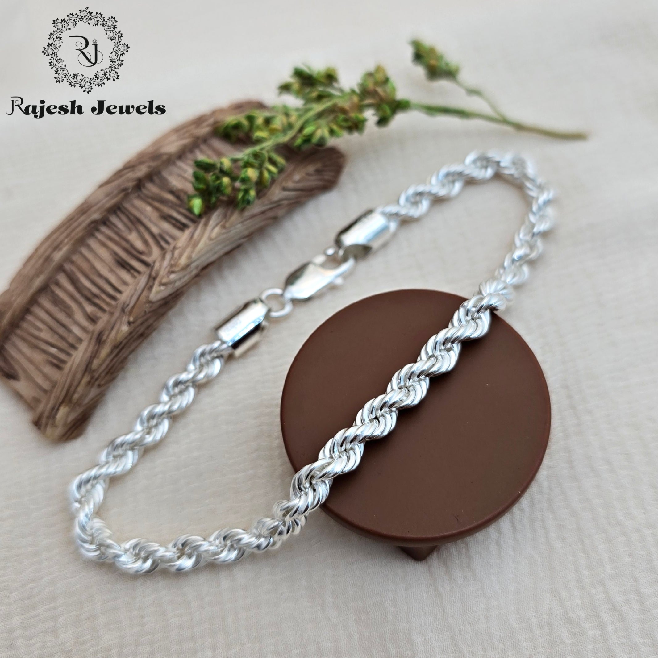 Bold Rope Design Sterling Silver Men's Bracelet