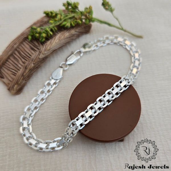 Flat Segmented Silver Men's Bracelet
