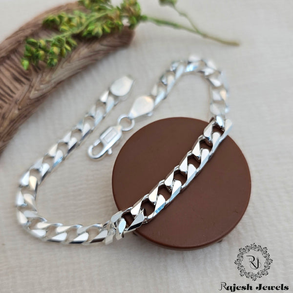 Superb Curb Silver Men's Bracelet