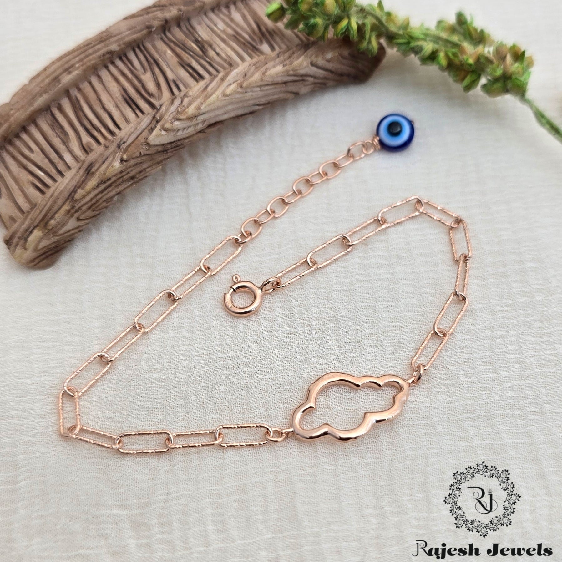 Evil-eye Rosegold Sterling Silver Ladies Bracelet