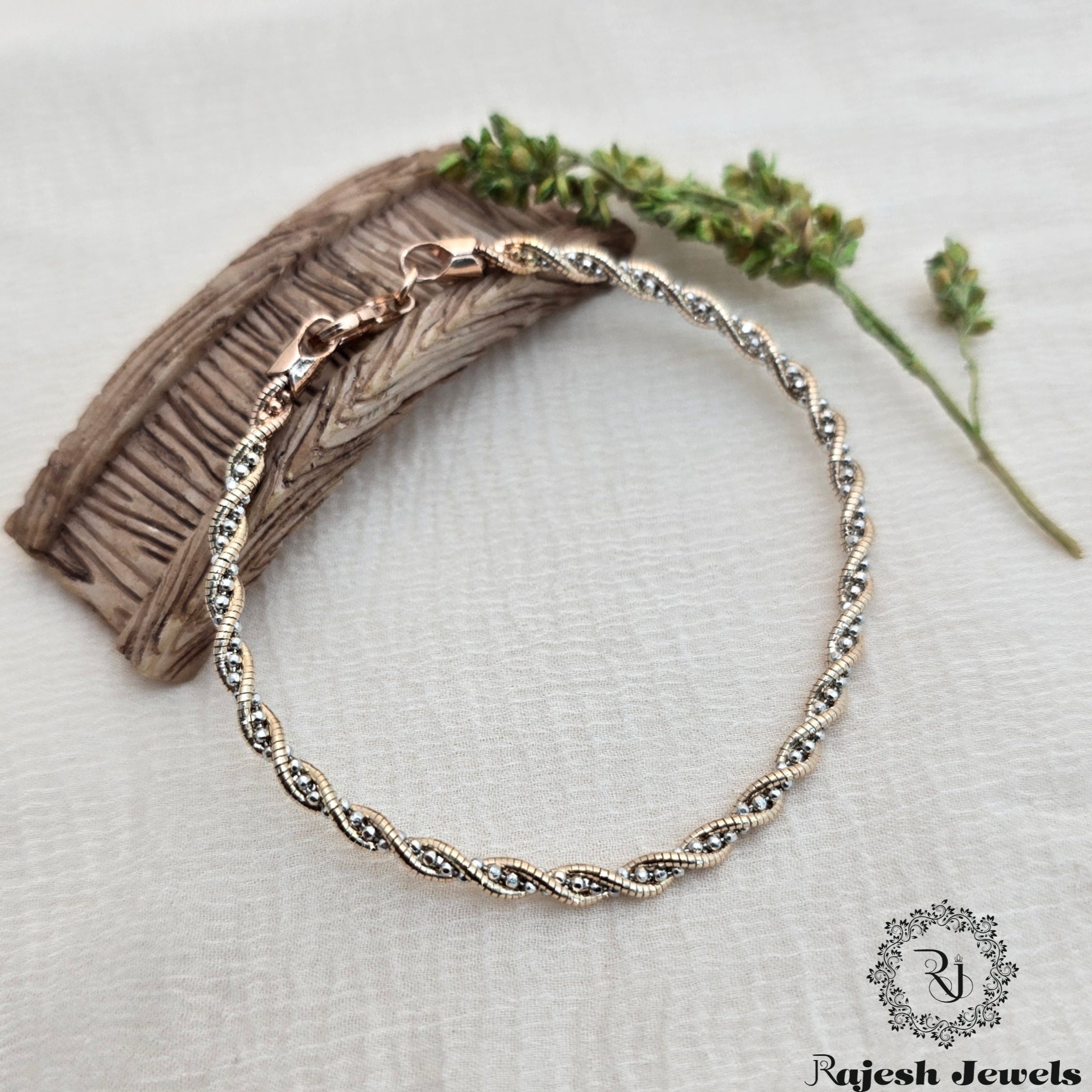 Adorable Dual Tone Silver Ladies Bracelet