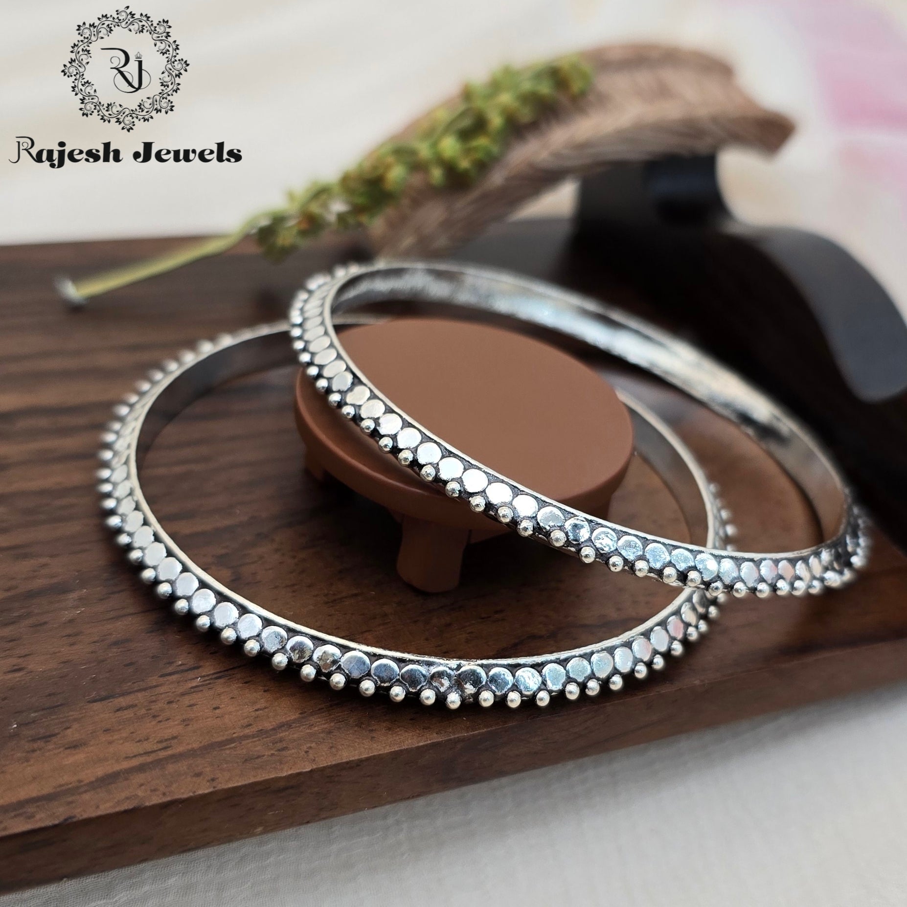 Opulent Silver Oxidised Dailywear Bangles