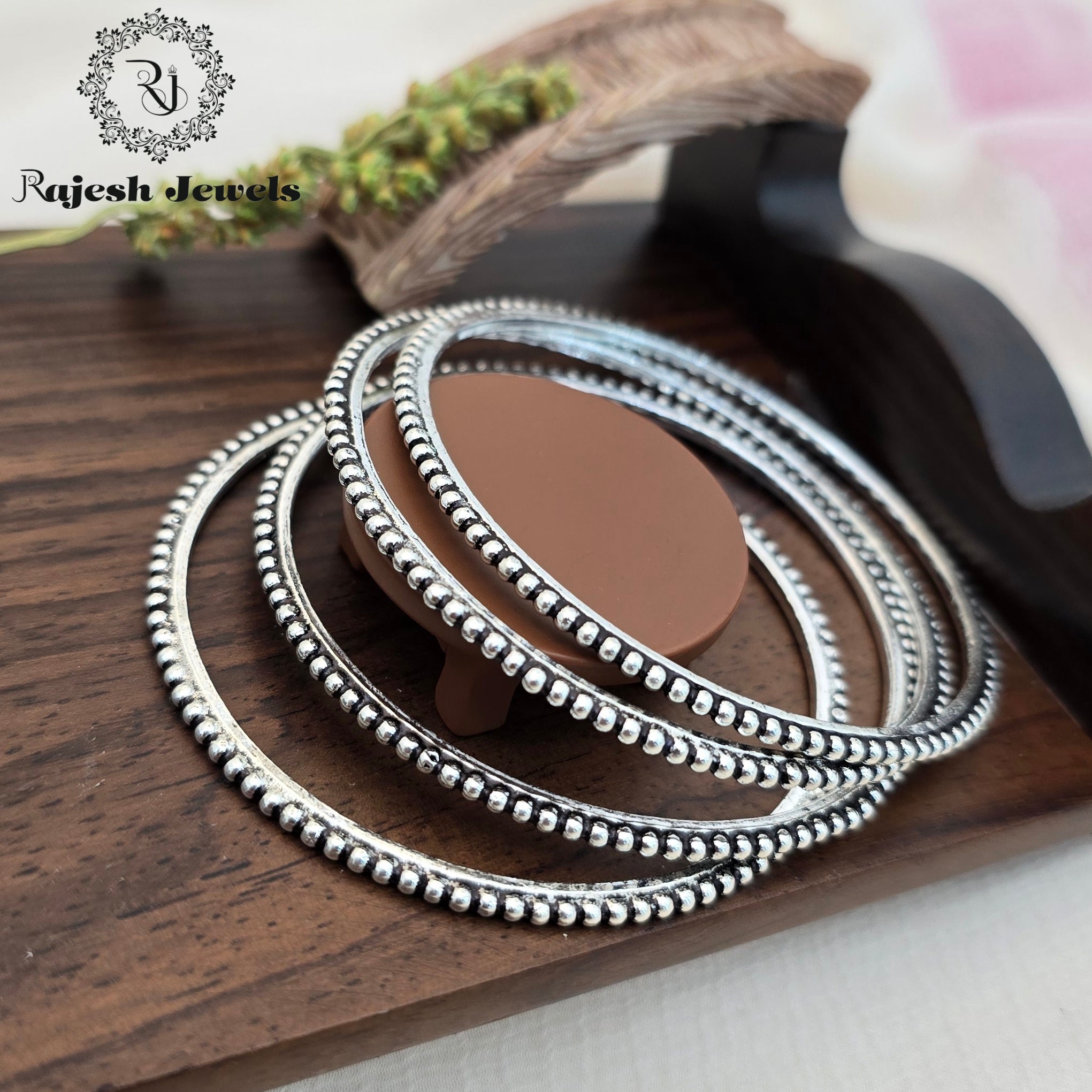 Enchanting Silver Oxidised Bangles