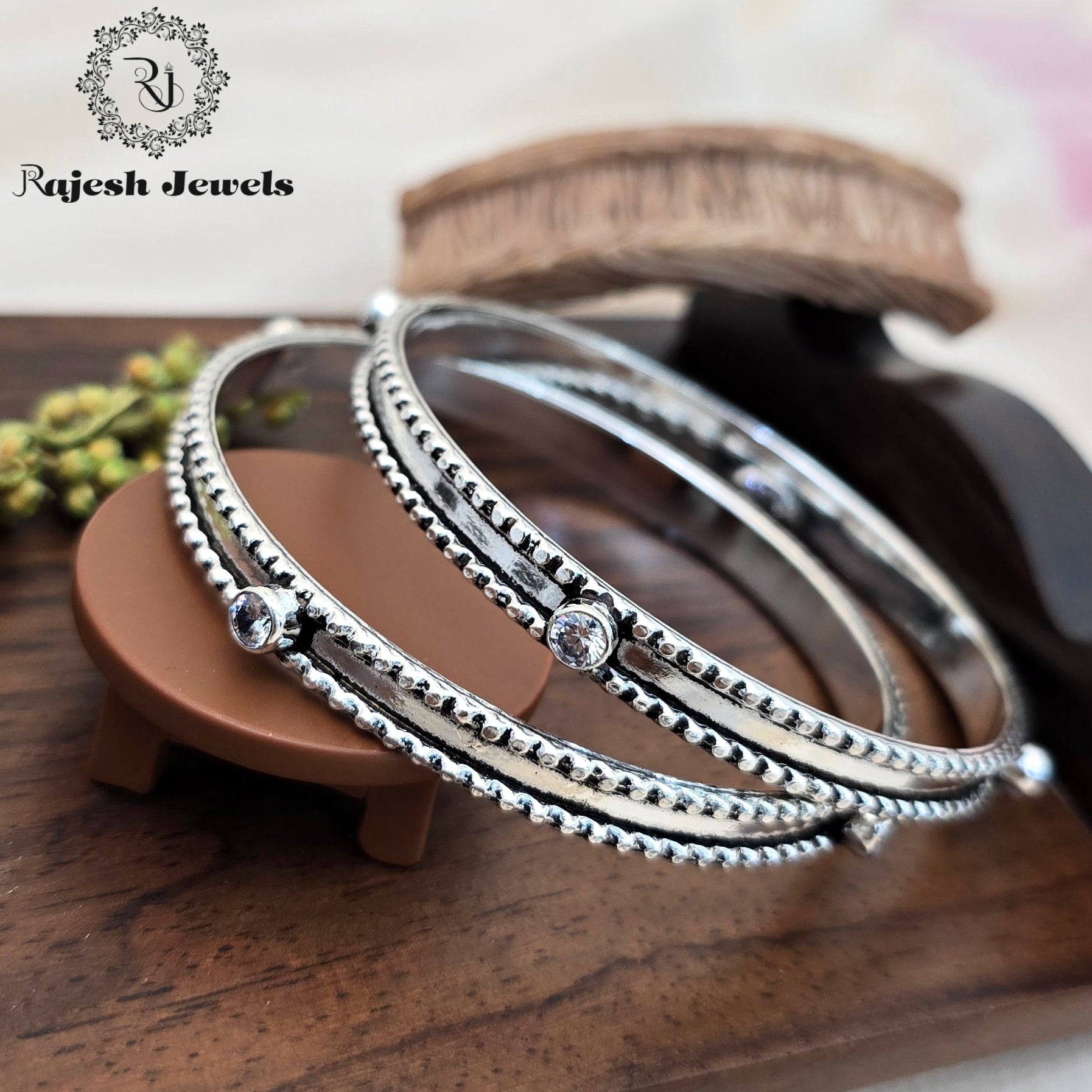 Bold Oxidised Silver Bangle