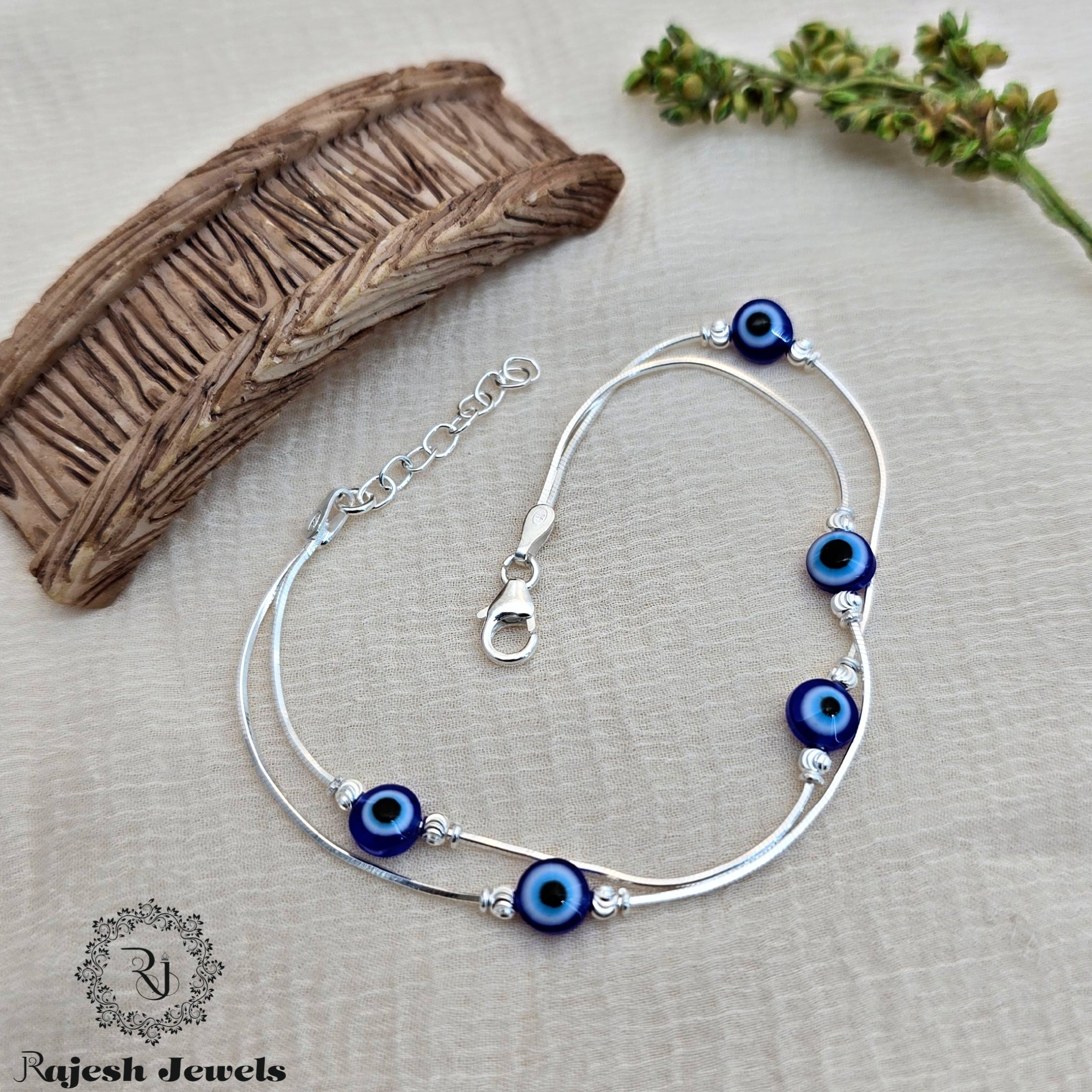 Dual Chain Evil-eye Ladies Bracelet