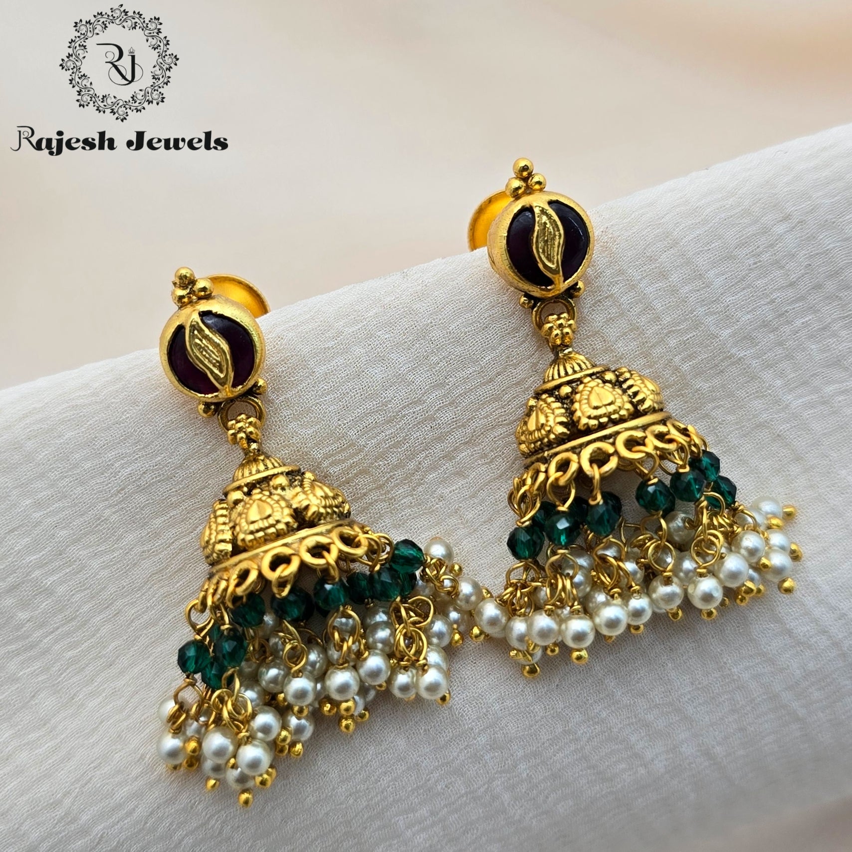 Graceful Silver Gold Polished Jhumka
