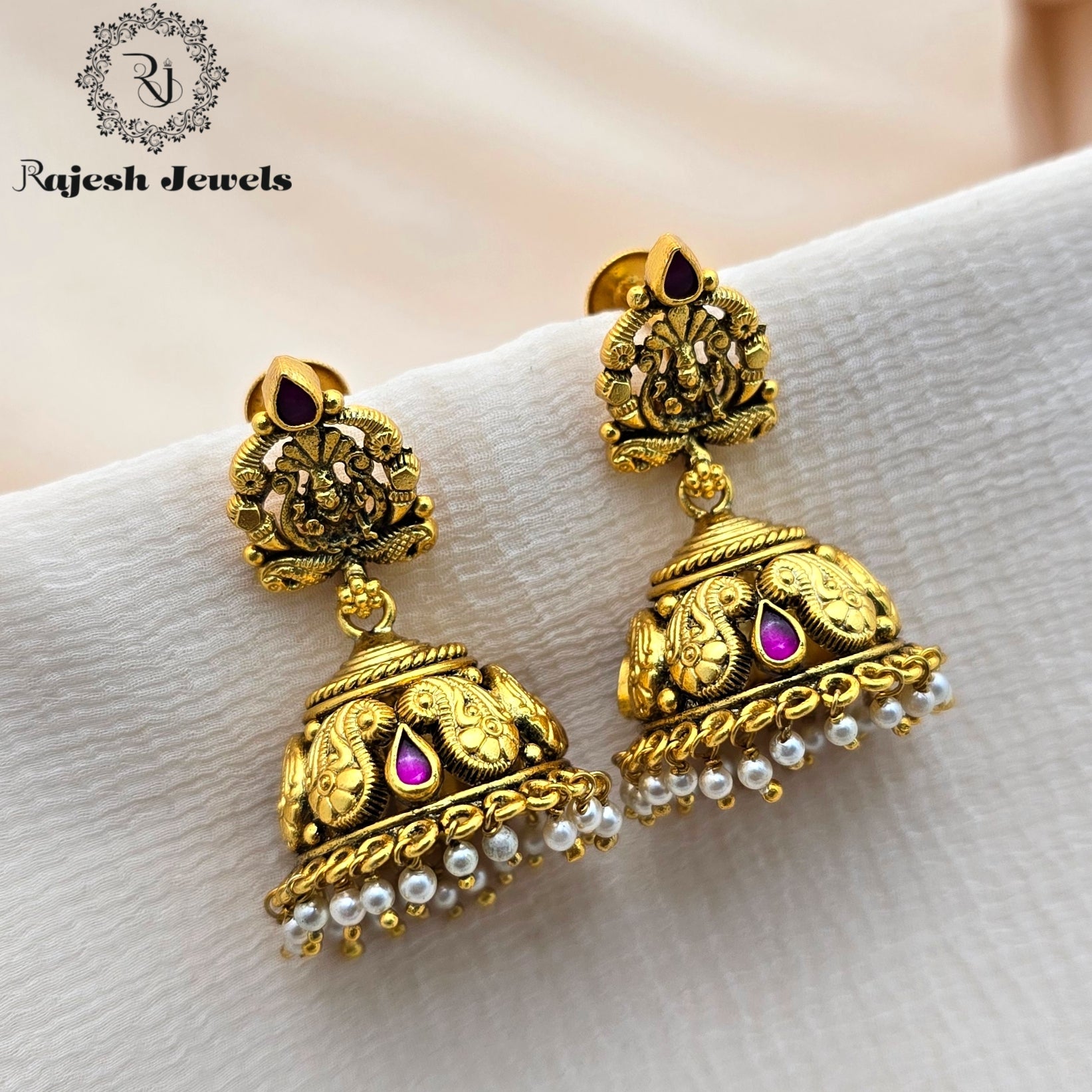 Traditional Mango Silver Gold Plated Jhumka