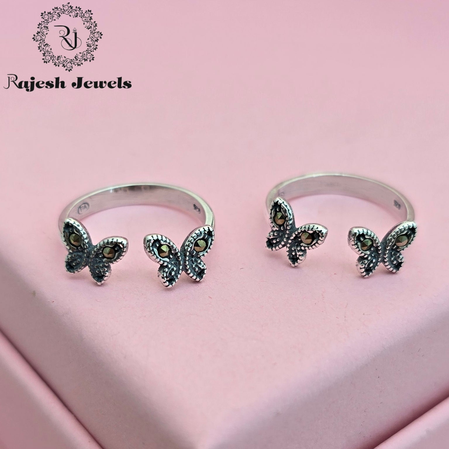 Dual Butterflies Marcasite Toerings