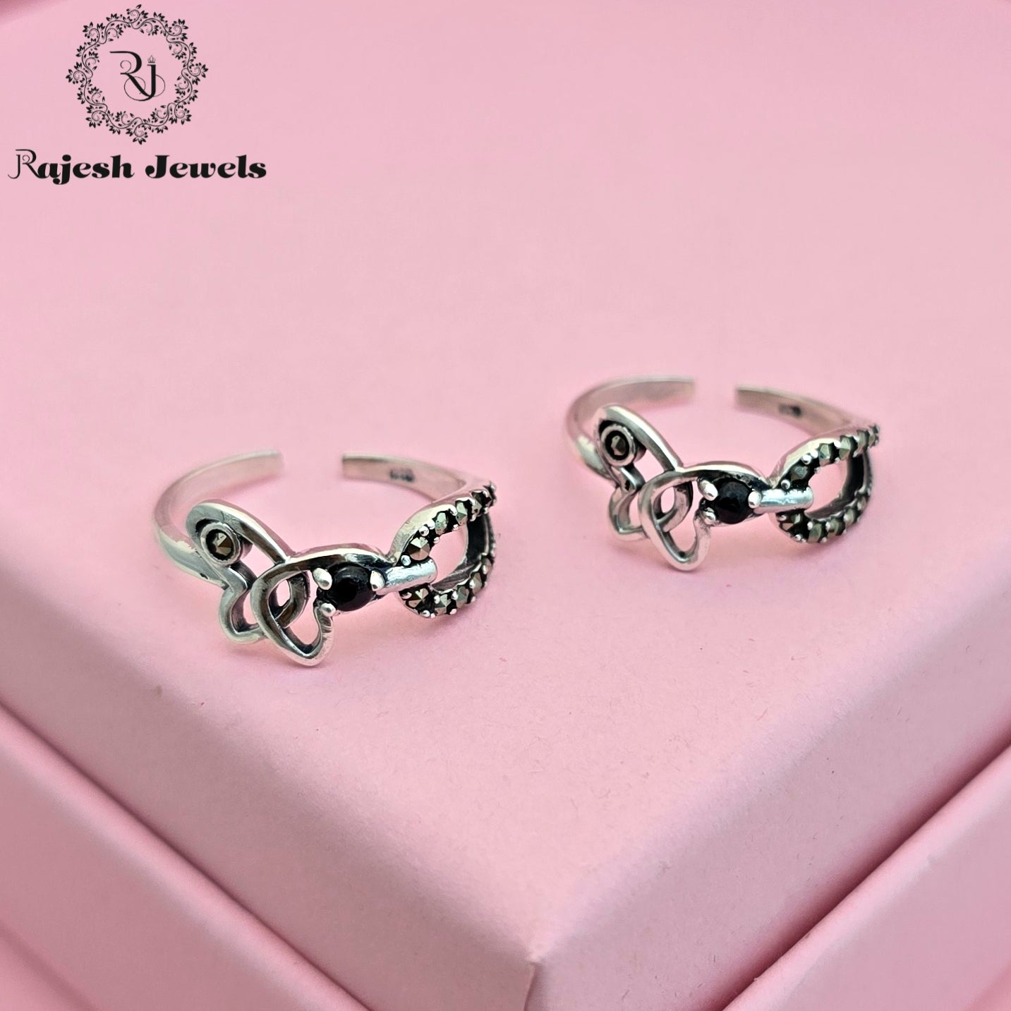 Black Butterfly Marcasite Toerings