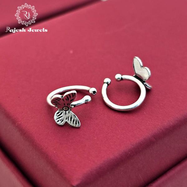 Butterfly Cuff Oxidised Silver Earrings