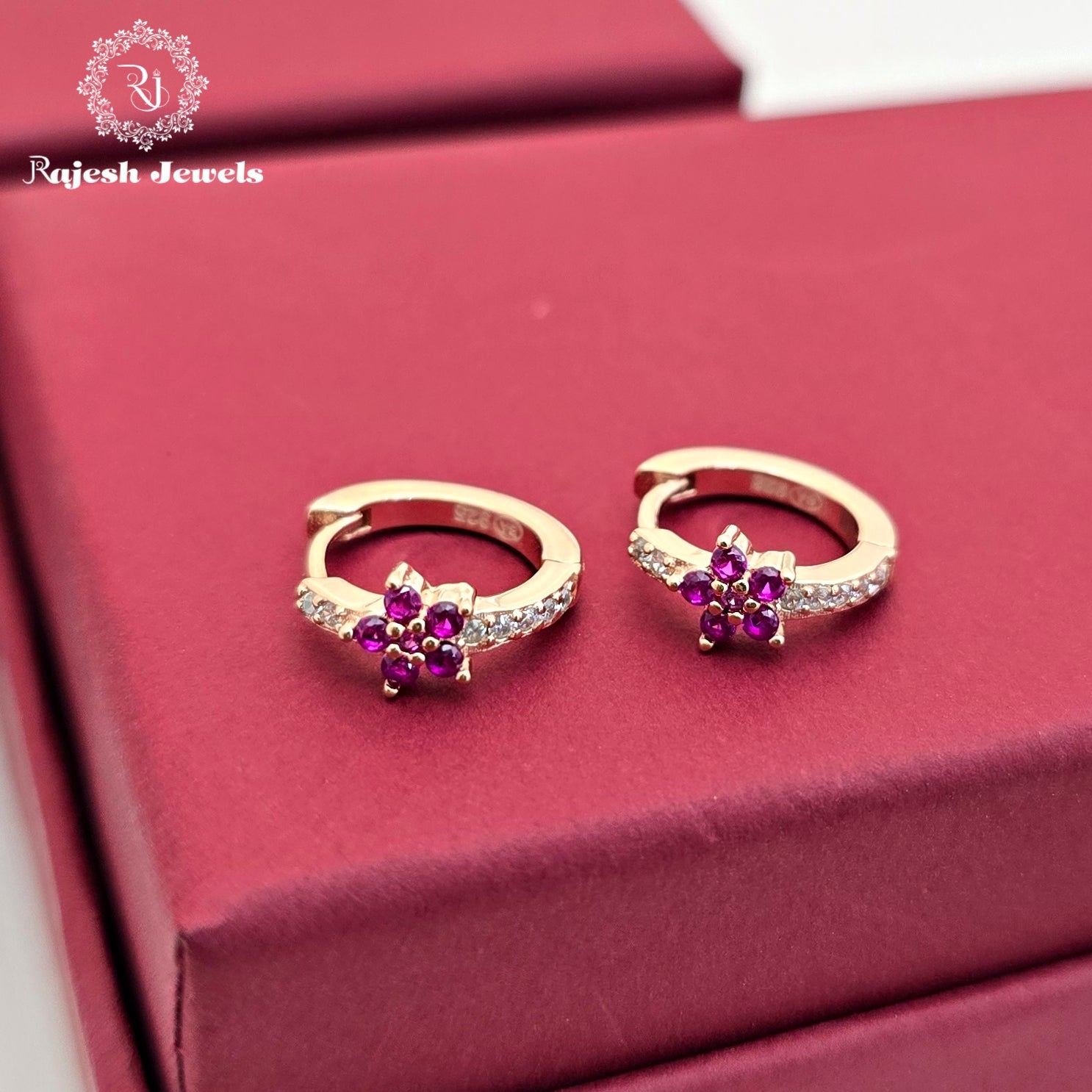 Blissful Floral Rosegold Bali Earrings