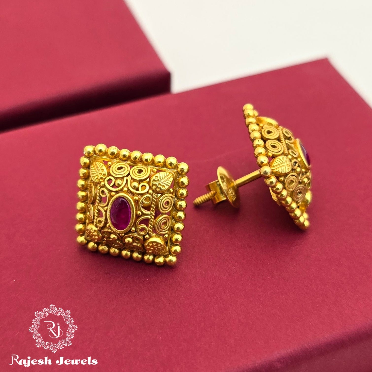 Traditional Silver Gold Plated Earrings