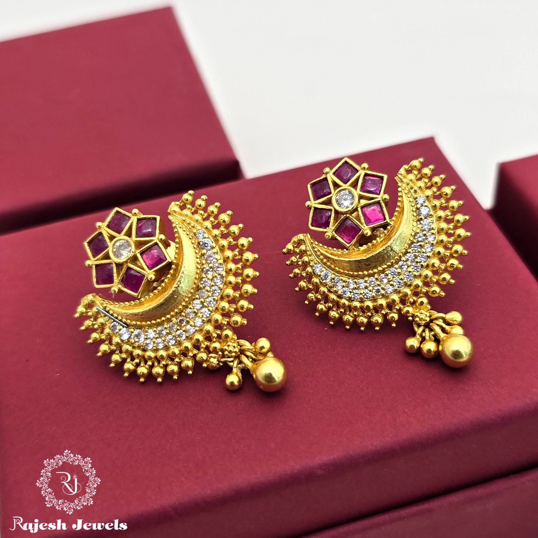 Fascinating Cz Silver Gold Plated Earrings