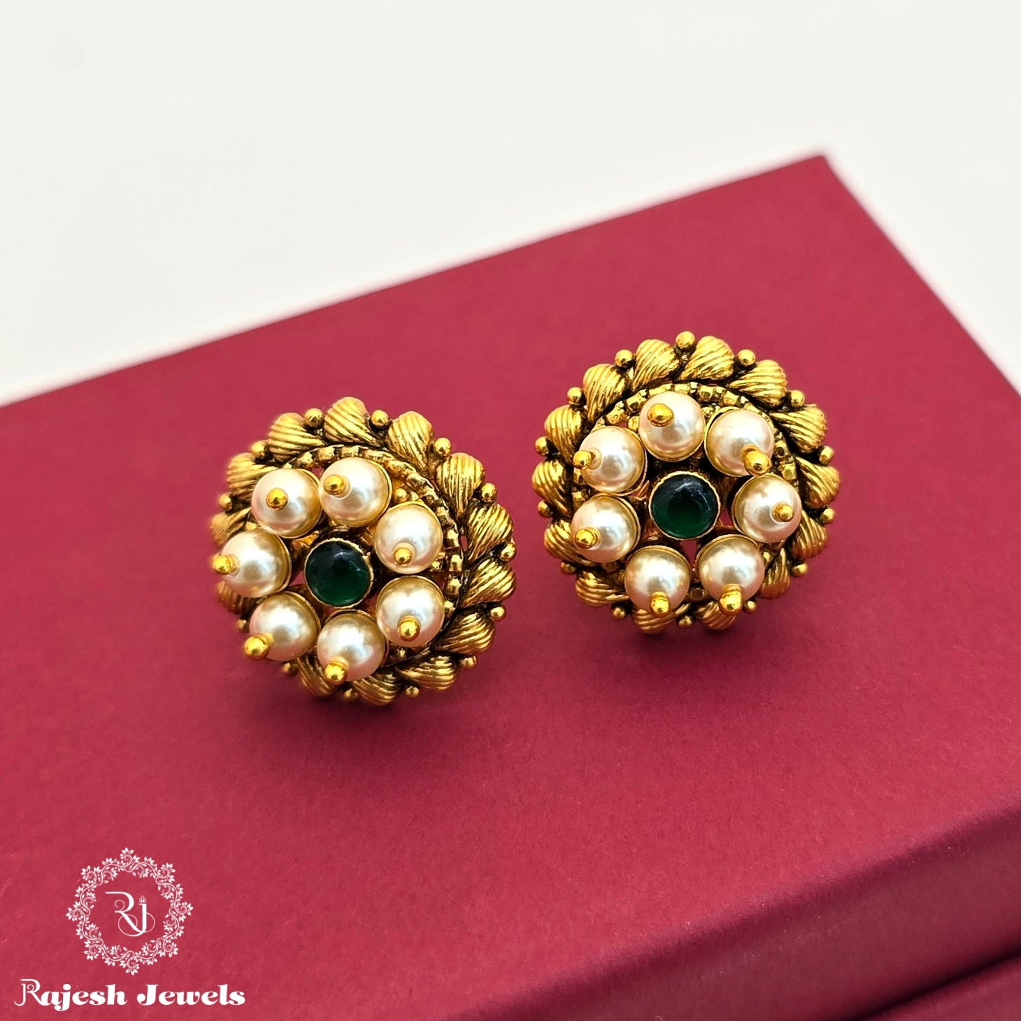 Attractive Pearl Gold Plated Earrings