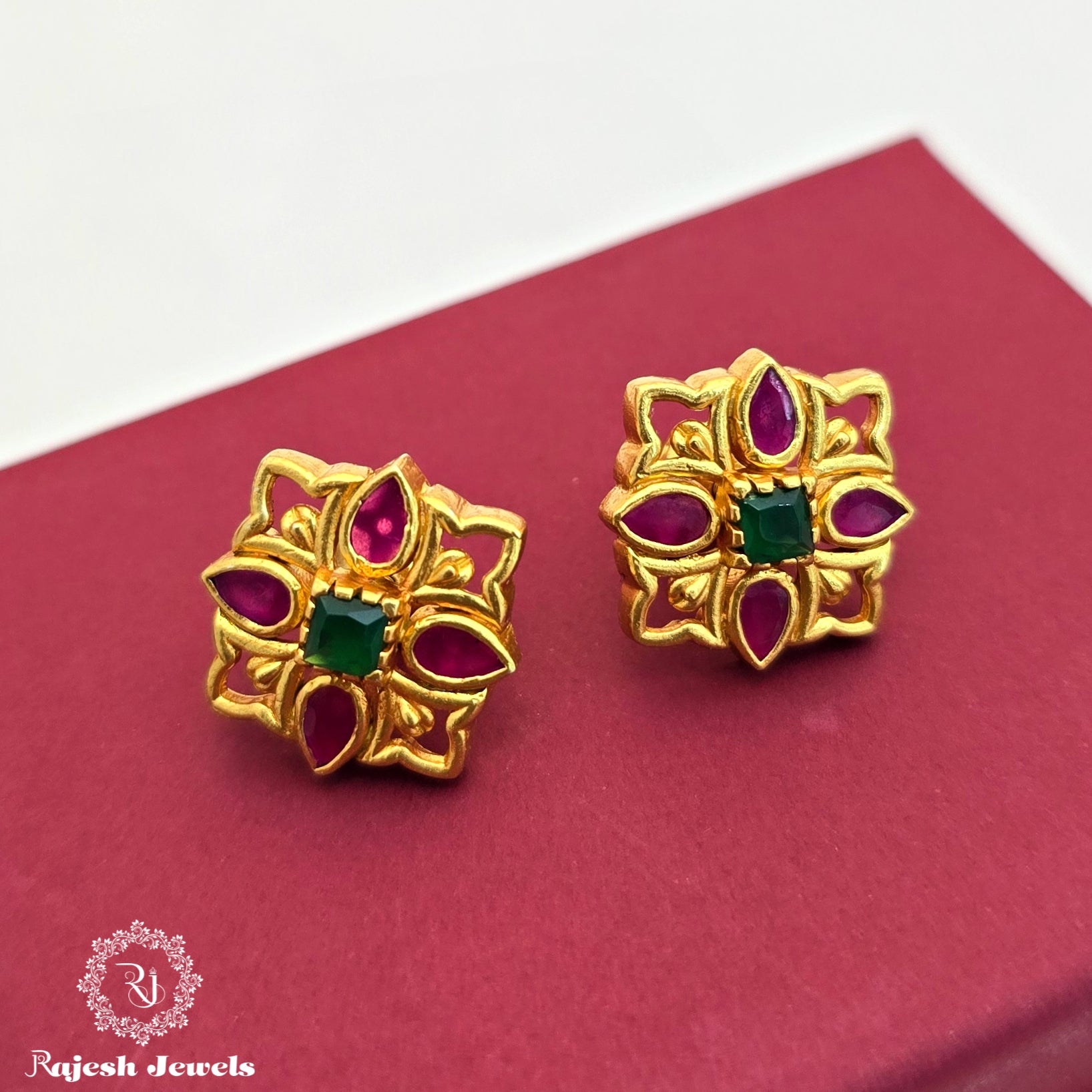 Squared Gold Plated Earrings