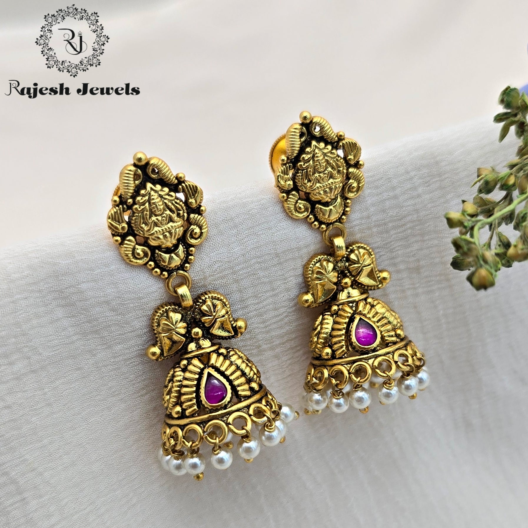 Alluring Silver Gold Plated Jhumka