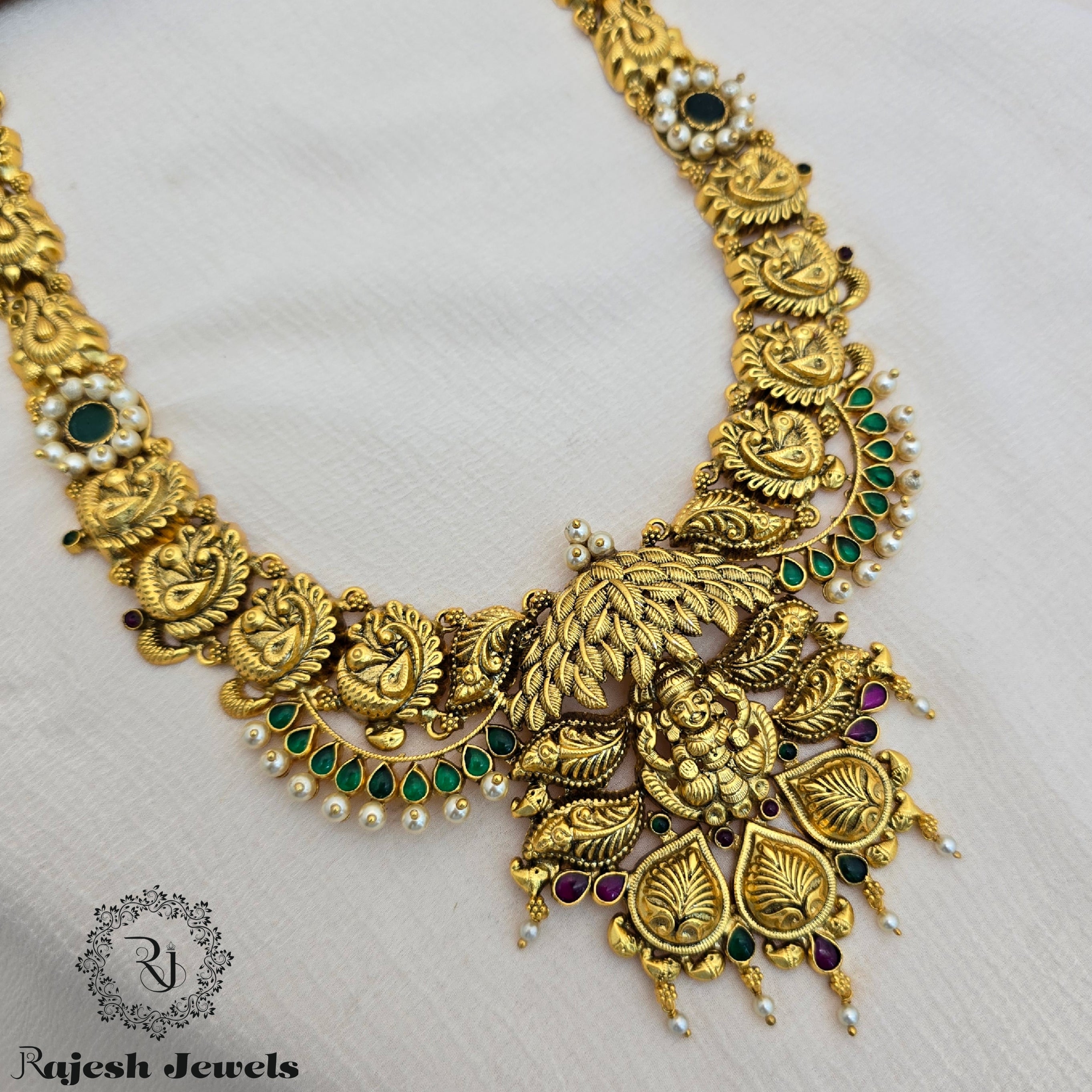 Temple Worked Gold Plated Long Hara