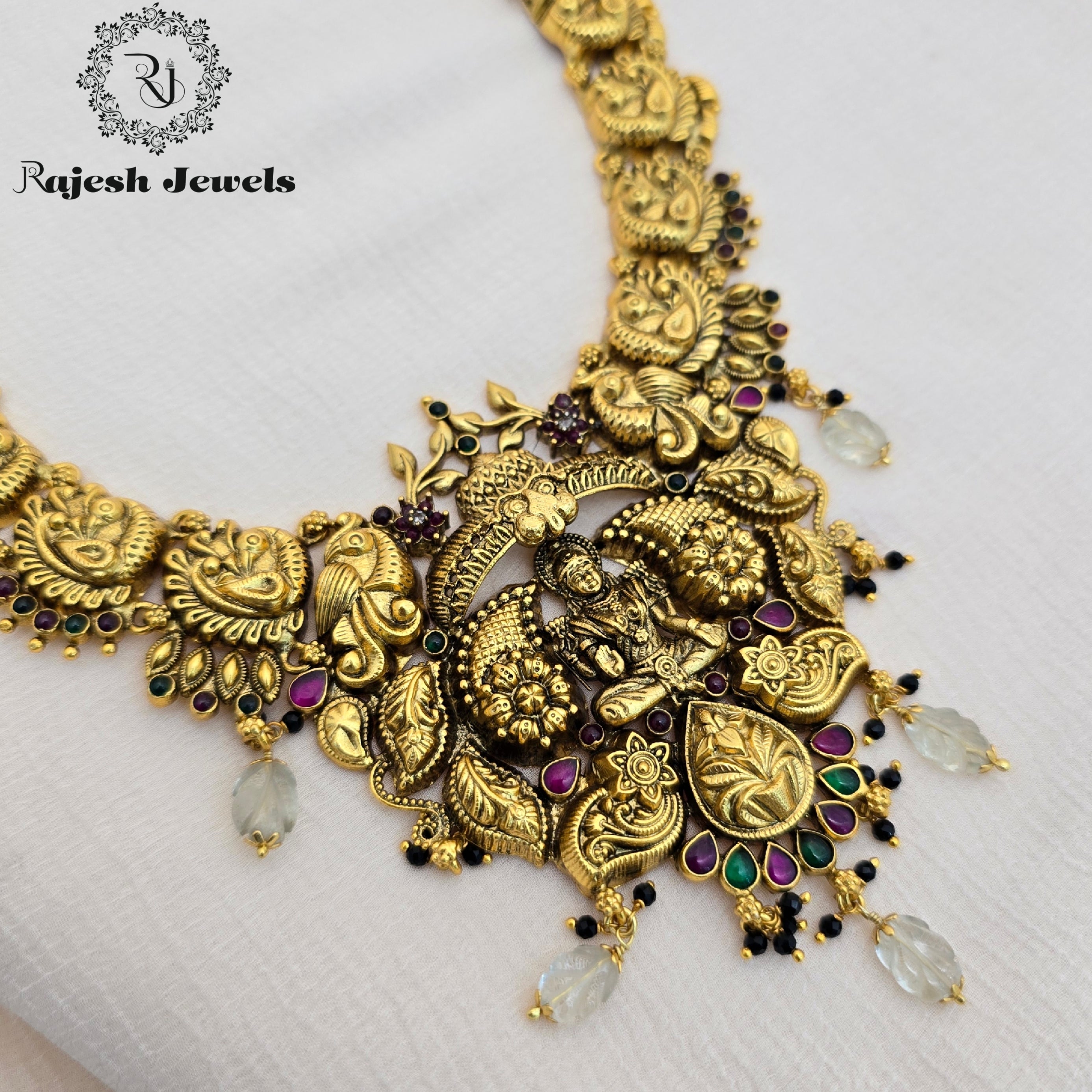 Bhagya Lakshmi Silver Gold Plated Long Hara