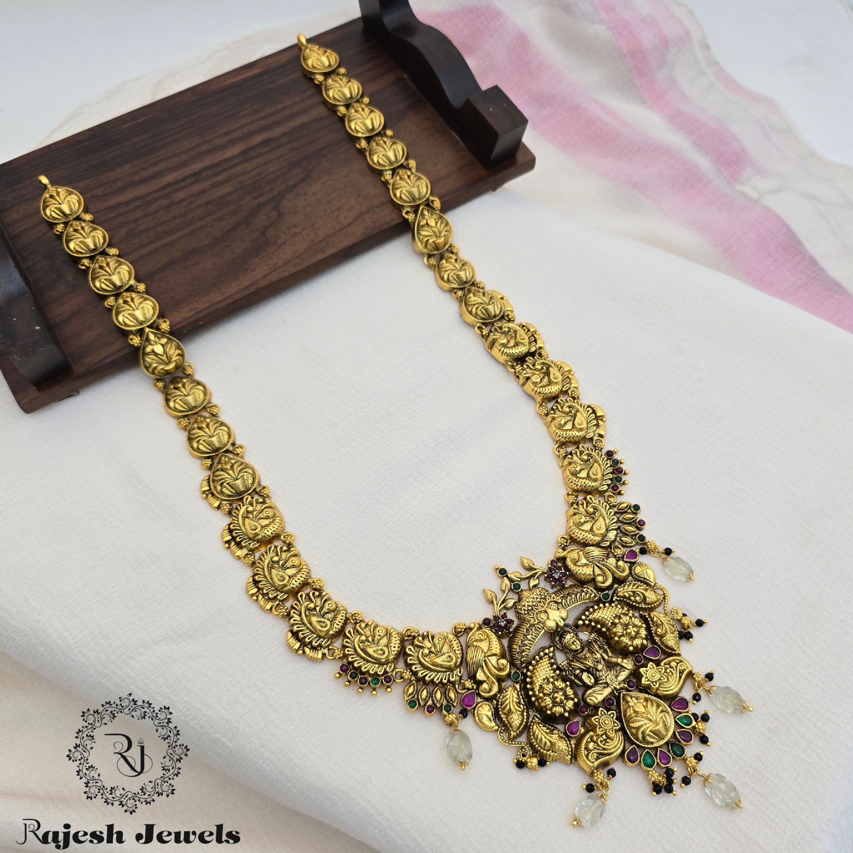 Bhagya Lakshmi Silver Gold Plated Long Hara