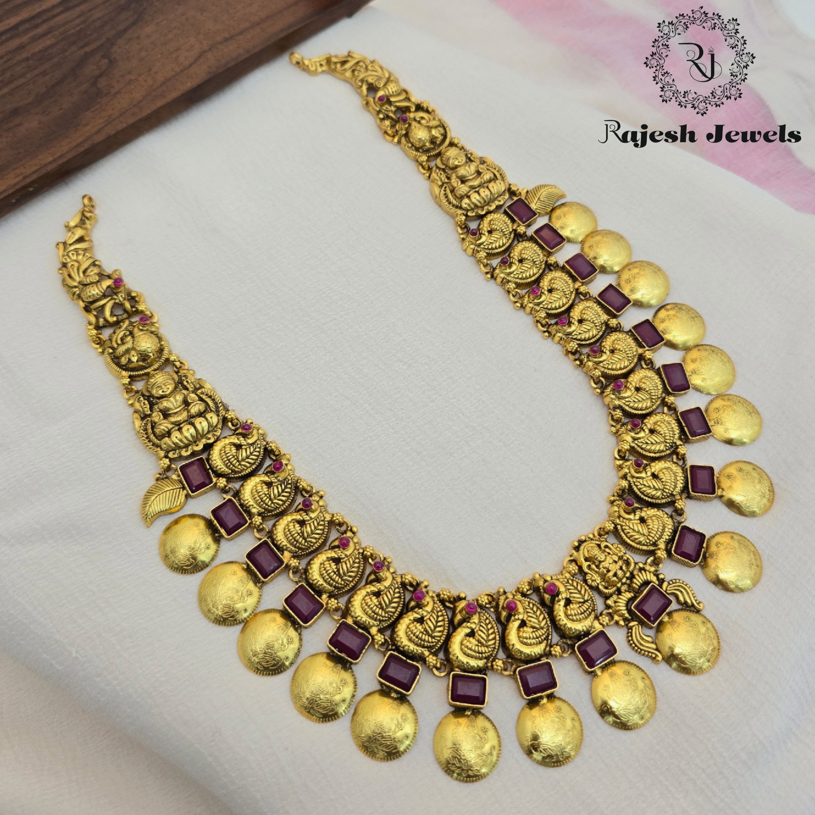 Tribal Coined Silver Gold Plated Long Hara