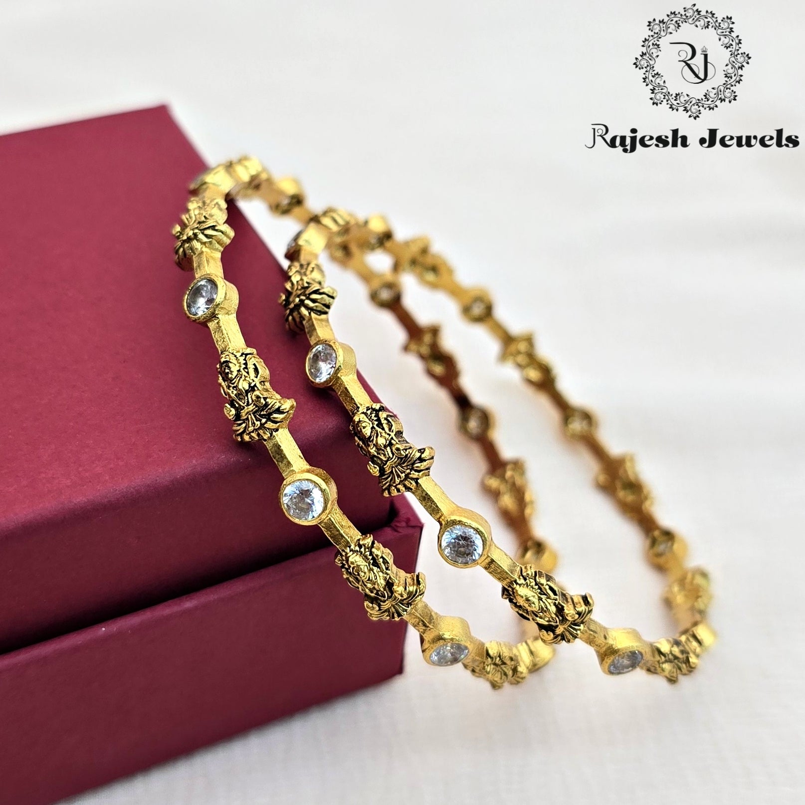Bhagyalakshmi Cz Gold Plated Bangle Size 2.6