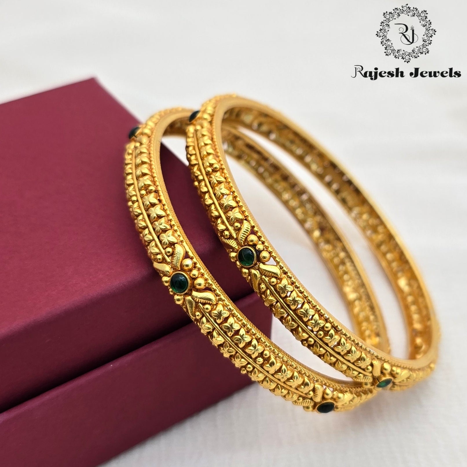 Glorified Silver Gold Plated Bangle Size 2.8