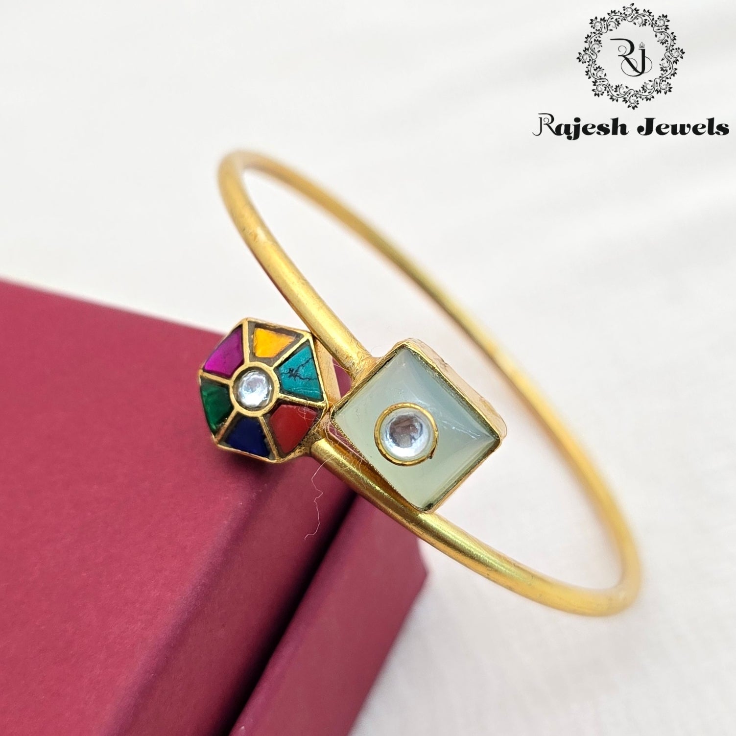 Dazzling Kundan Silver Hand Kada