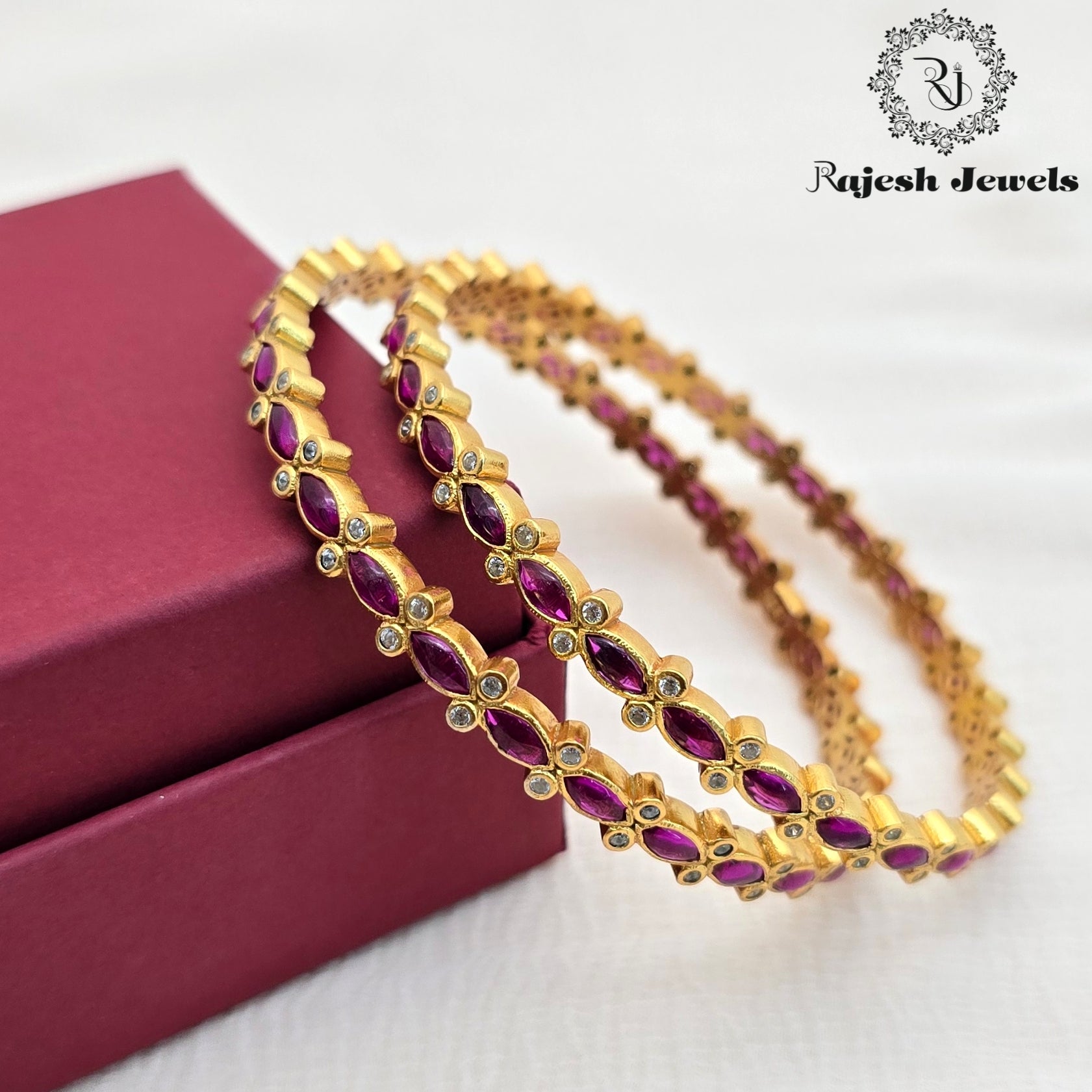 Fabulous Silver Gold Plated Bangle Size 2.8