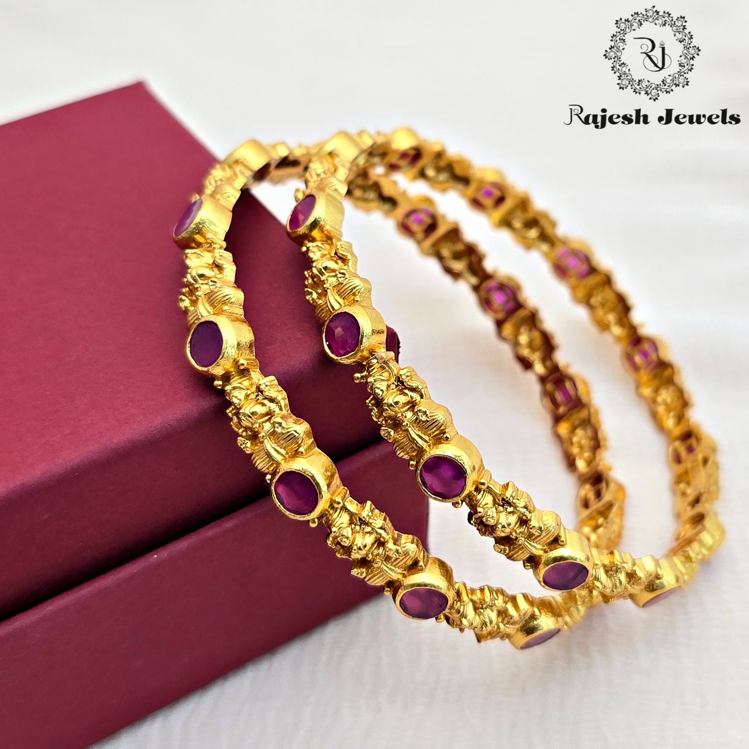 Radiant Lakshmi Silver Gold Plated Bangle Size 2.8