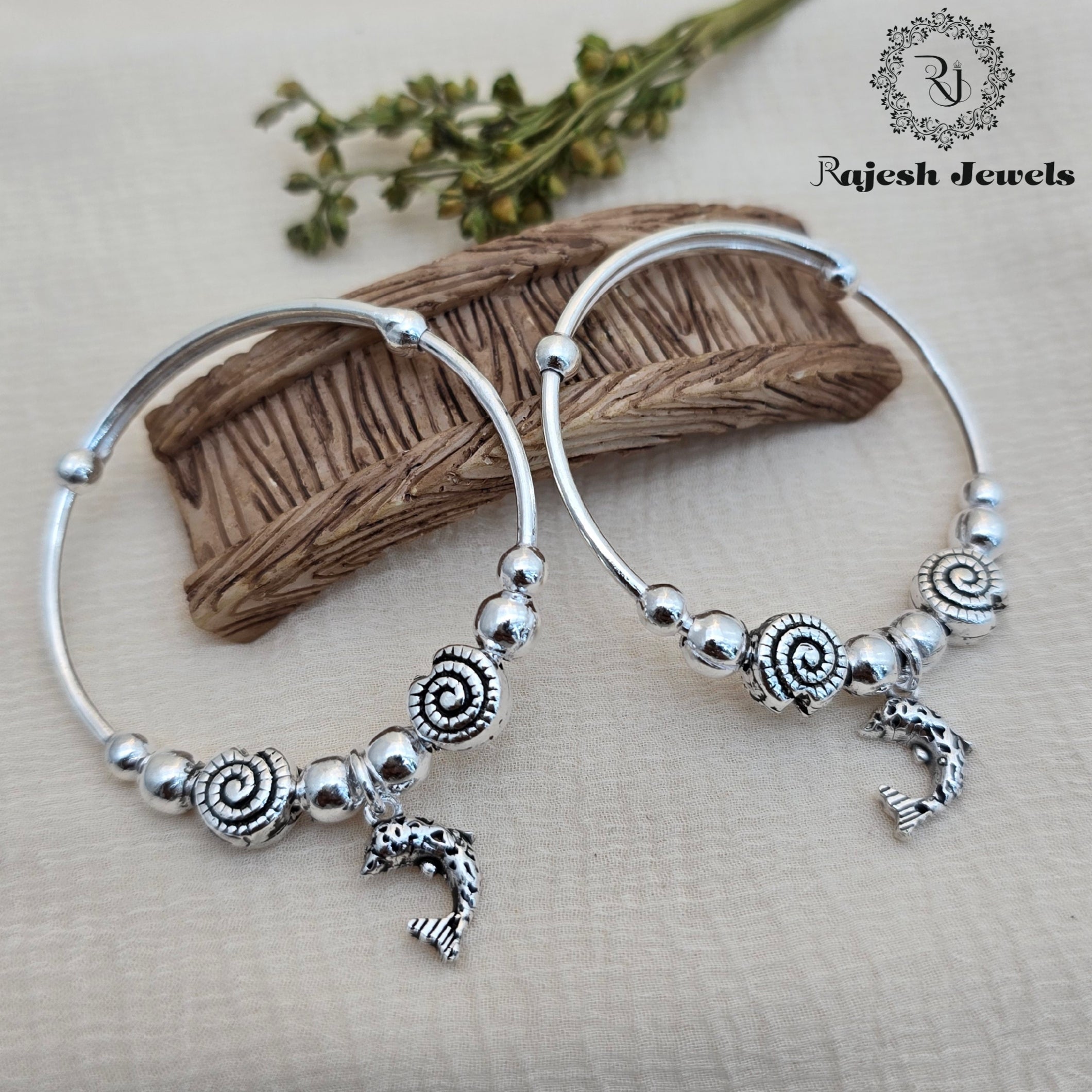 Dolphin Silver Adjustable Kid's Kada