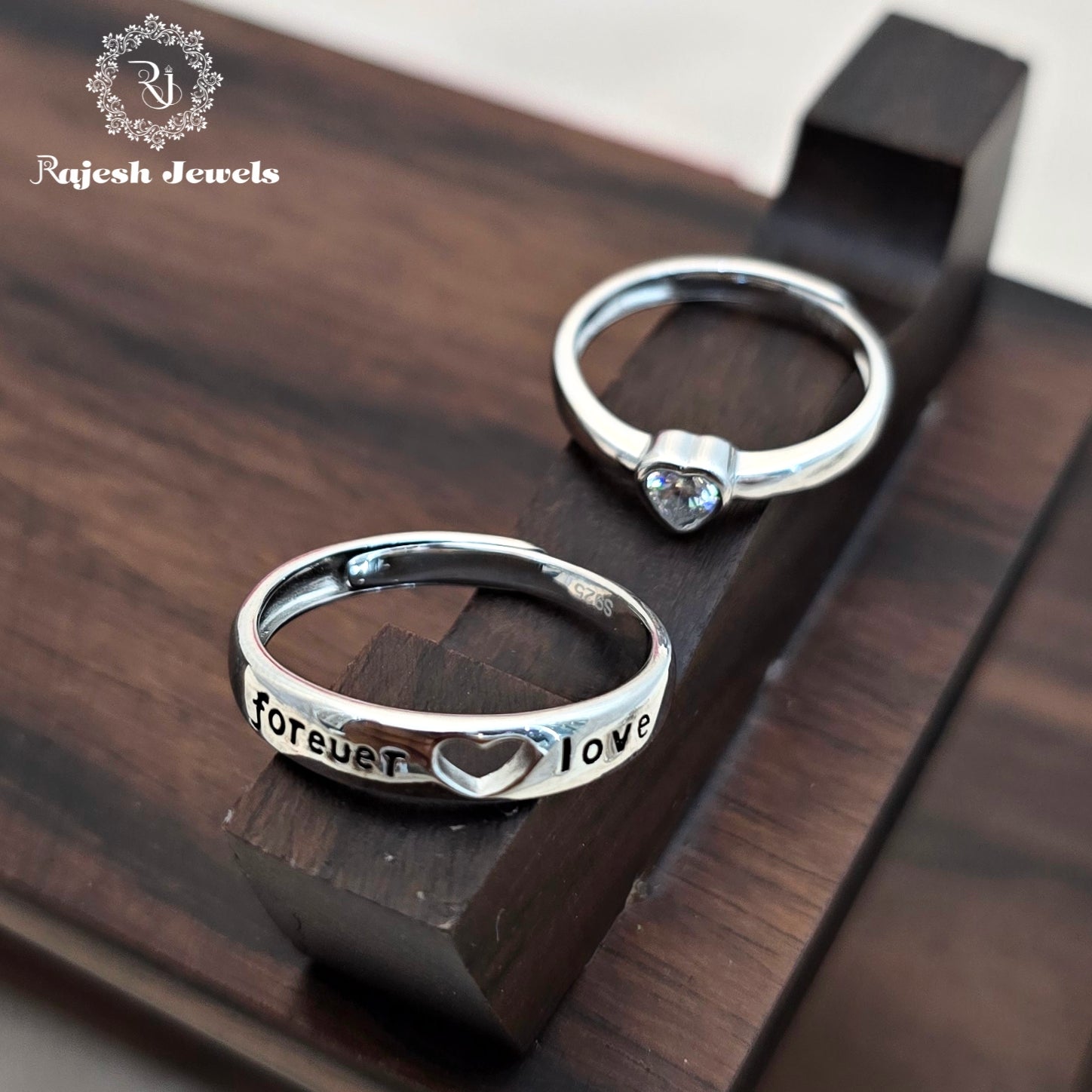 "Forever love" Silver Couple Finger Rings
