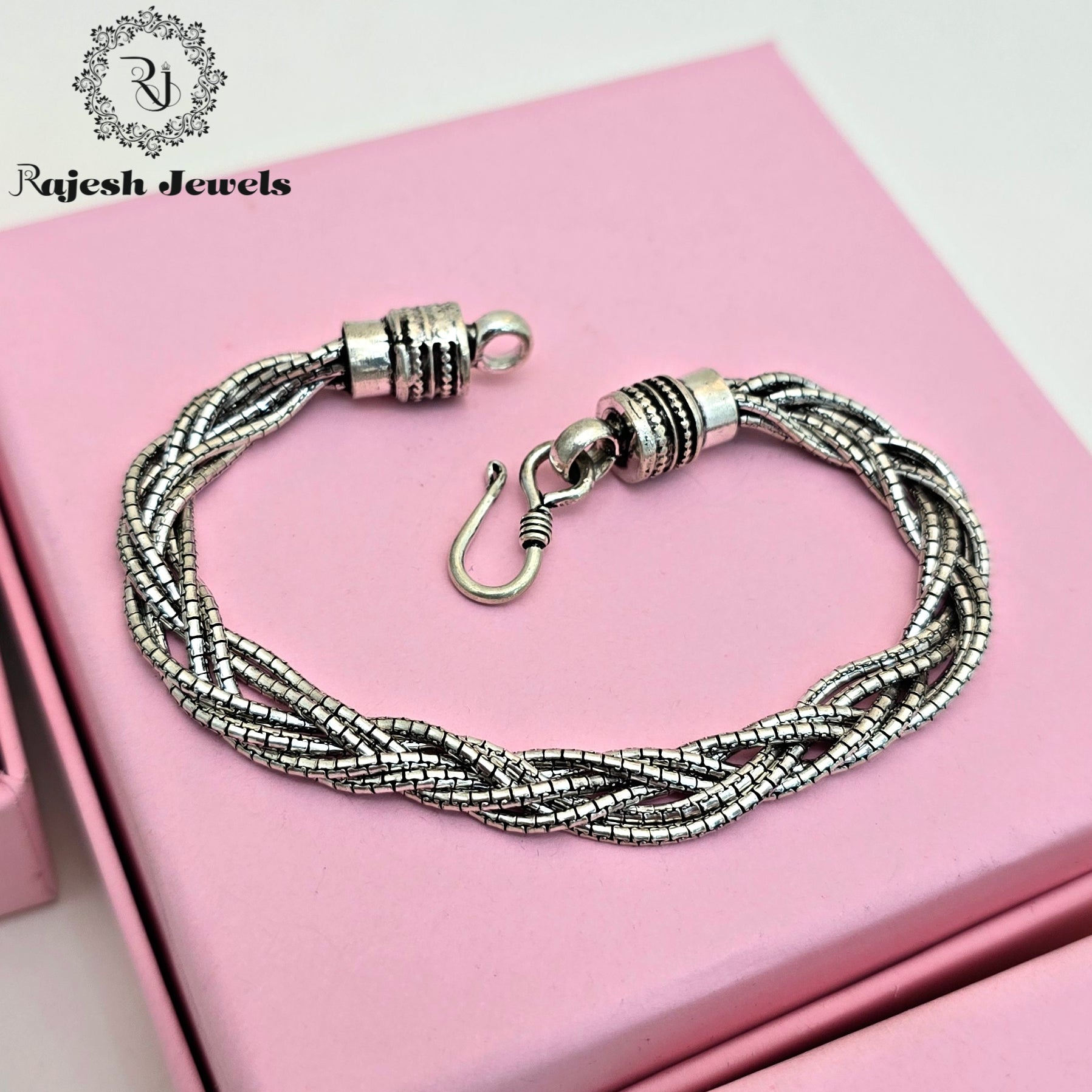 Multi-layered Silver Oxidised Men's Bracelet